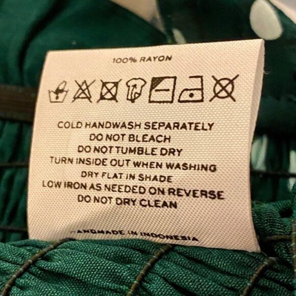 Faithfull the Brand Del Mar Dress Linnea Dot Green Resort Smocked Mini Dress 4 S - Picture 7 of 10